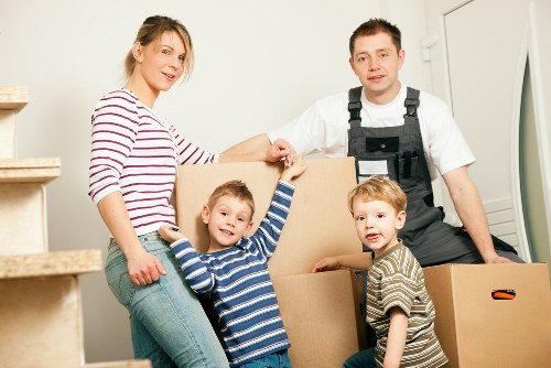 Removal van and moving boxes for a home move in Gidea Park