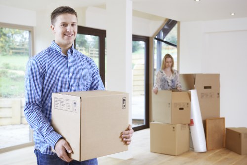 Boxes and household items prepared for transport