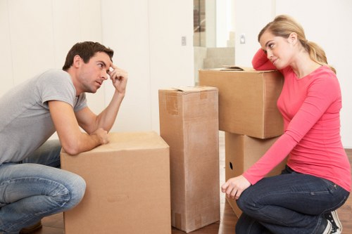Furniture and boxes being moved by a local van service in Gidea Park